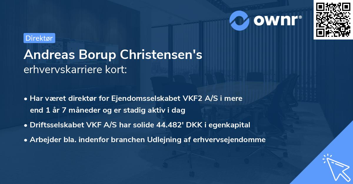 Andreas Borup Christensen's erhvervskarriere kort