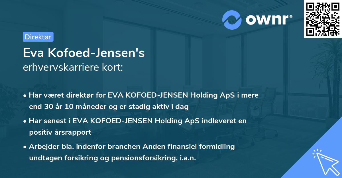 Eva Kofoed-Jensen's erhvervskarriere kort