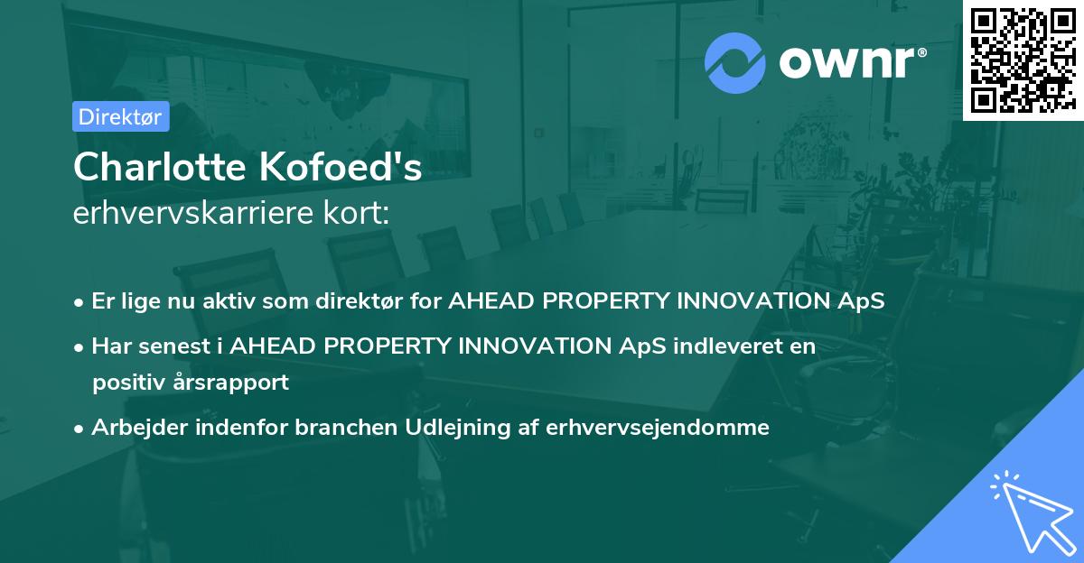 Charlotte Kofoed's erhvervskarriere kort
