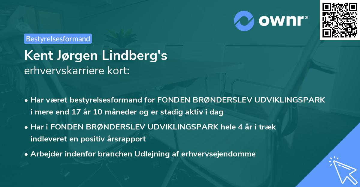Kent Jørgen Lindberg's erhvervskarriere kort