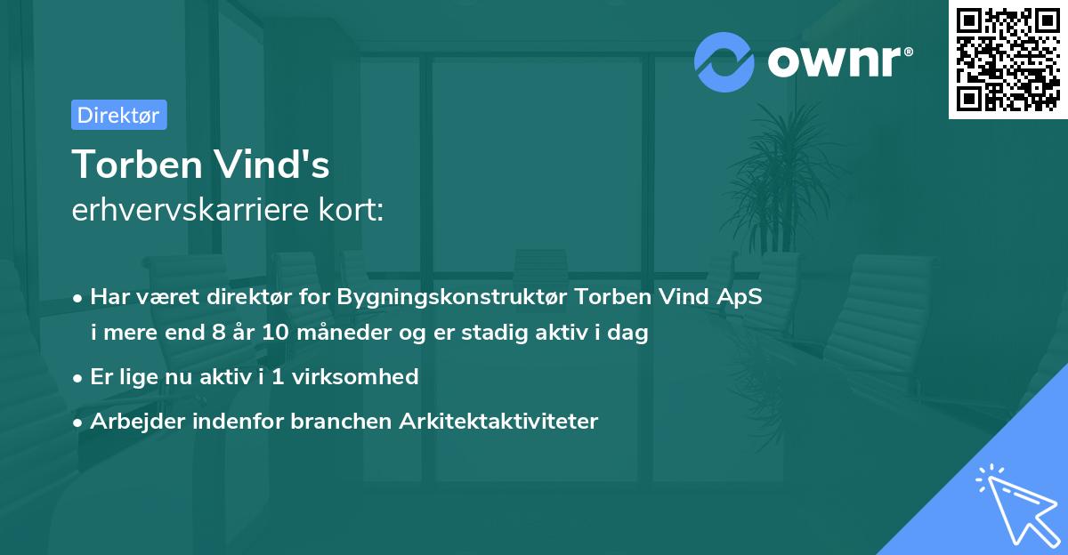 Torben Vind's erhvervskarriere kort