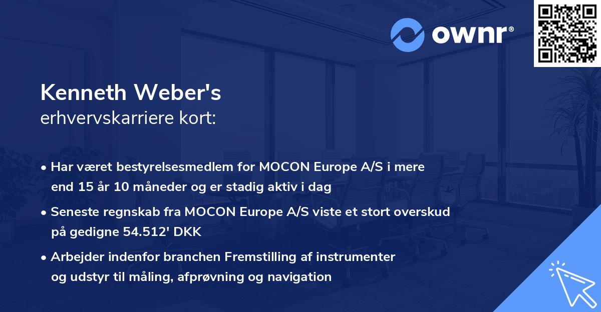 Kenneth Weber's erhvervskarriere kort