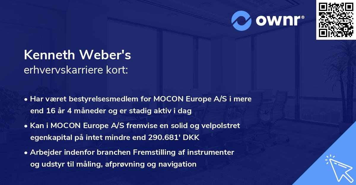 Kenneth Weber's erhvervskarriere kort