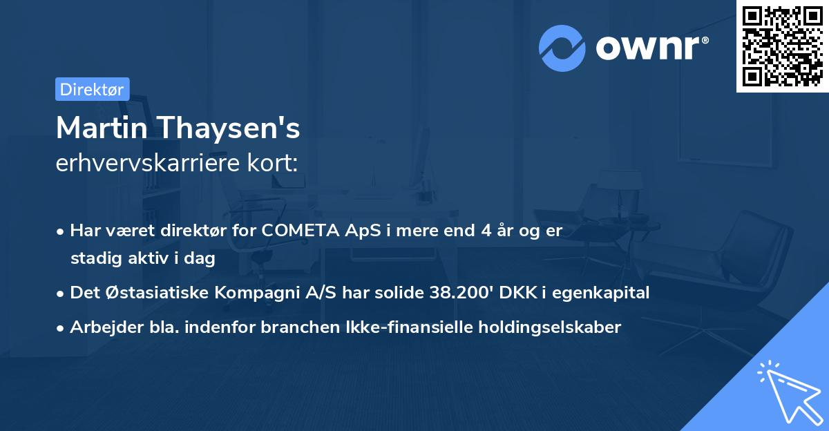 Martin Thaysen's erhvervskarriere kort
