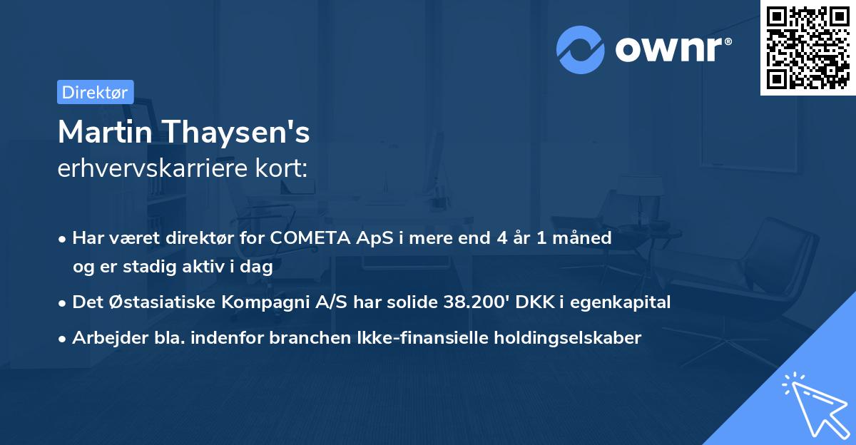 Martin Thaysen's erhvervskarriere kort