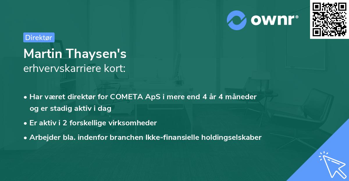 Martin Thaysen's erhvervskarriere kort