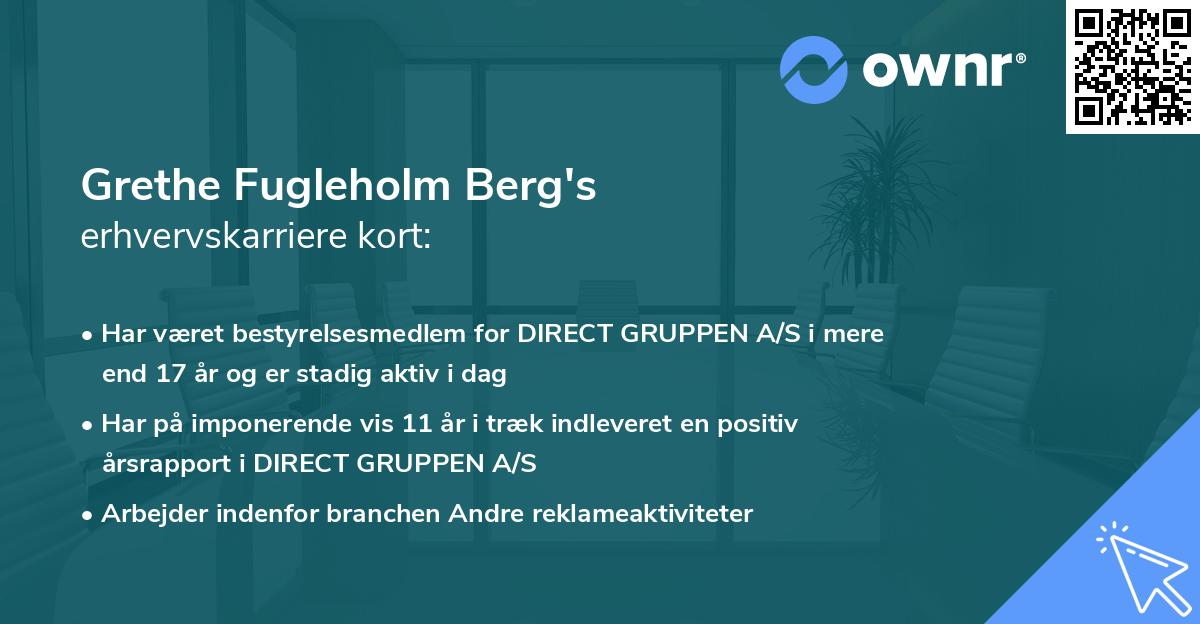 Grethe Fugleholm Berg's erhvervskarriere kort