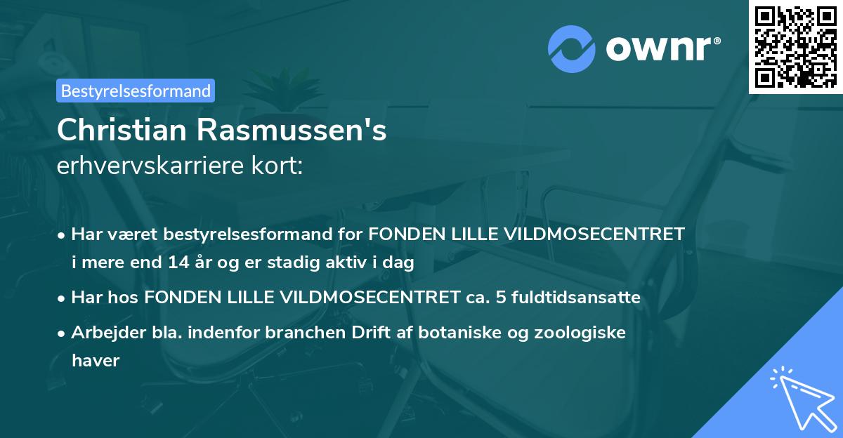 Christian Rasmussen's erhvervskarriere kort