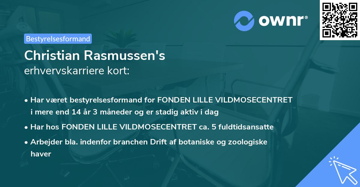 Christian Rasmussen's erhvervskarriere kort
