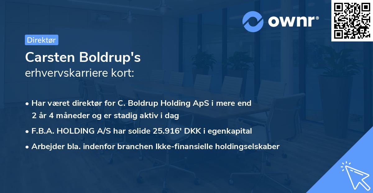 Carsten Boldrup's erhvervskarriere kort