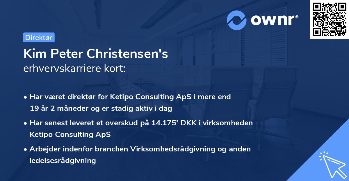 Kim Peter Christensen's erhvervskarriere kort