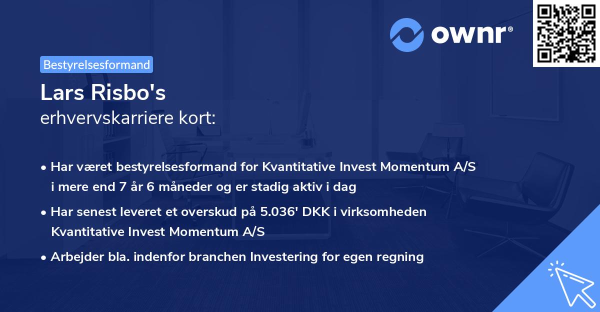 Lars Risbo's erhvervskarriere kort
