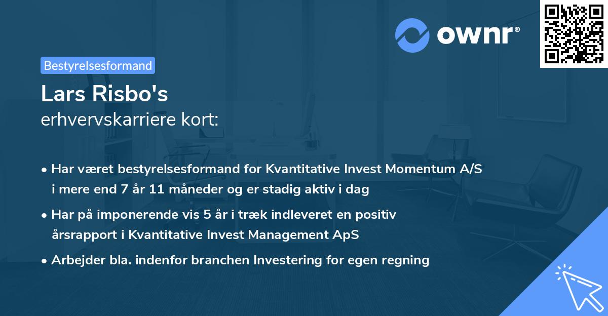 Lars Risbo's erhvervskarriere kort