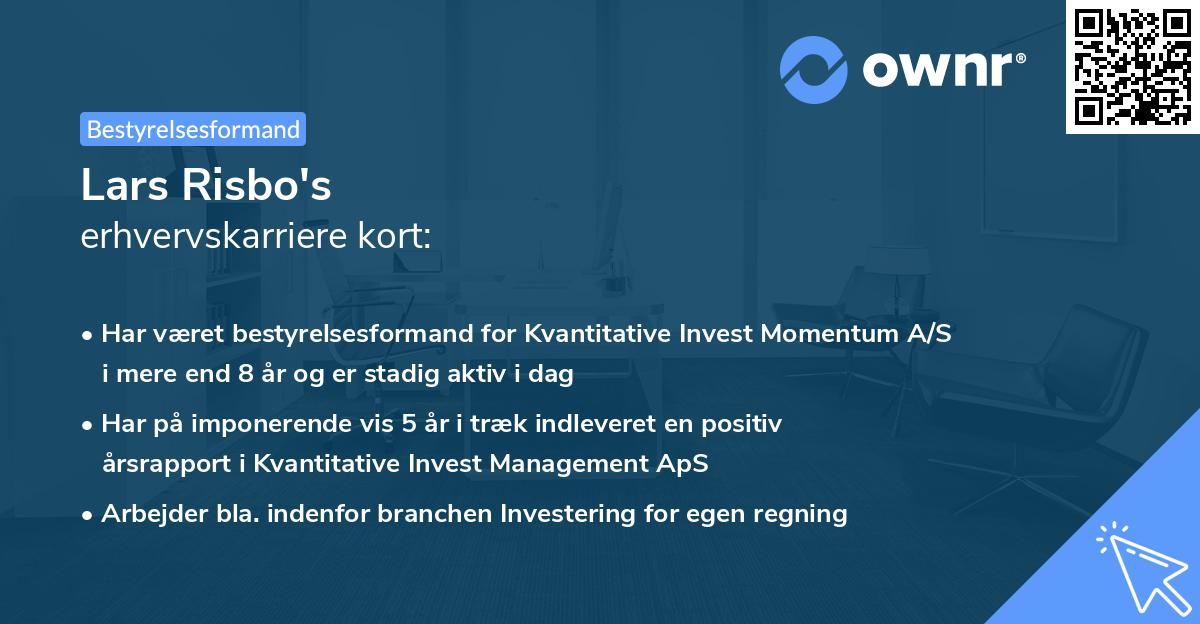 Lars Risbo's erhvervskarriere kort