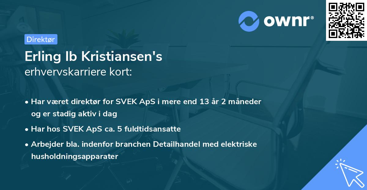 Erling Ib Kristiansen's erhvervskarriere kort