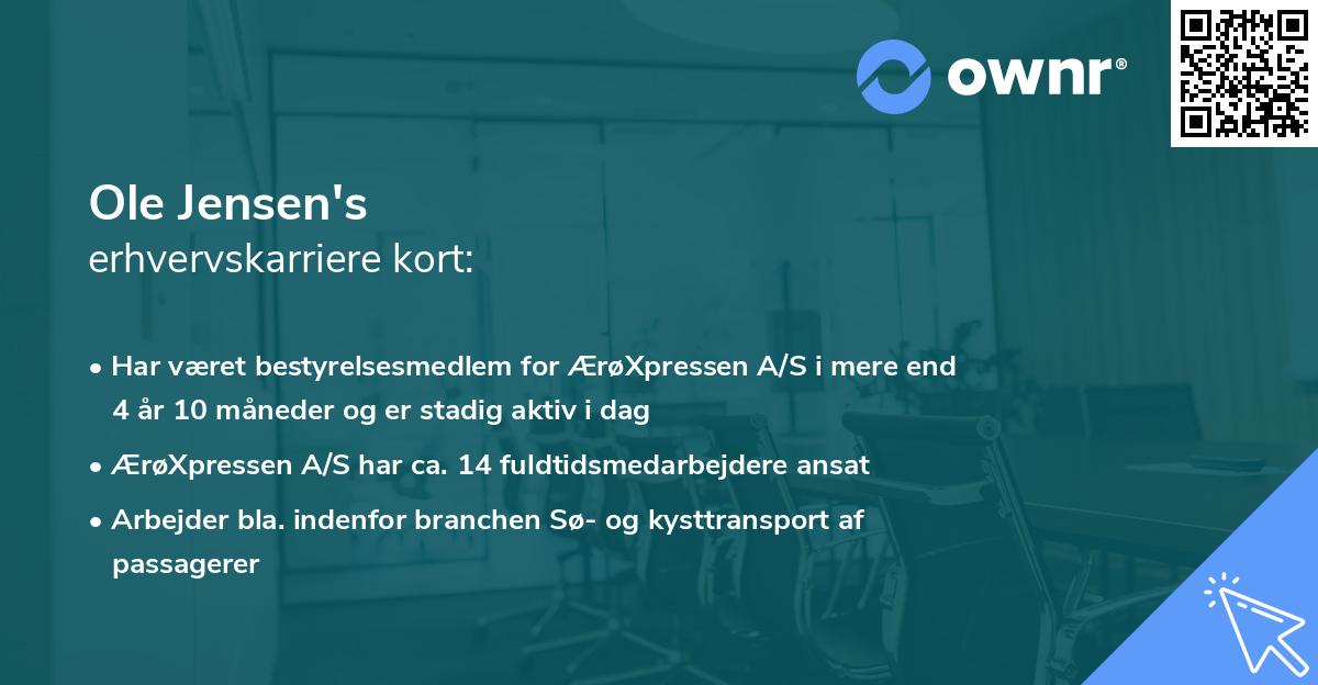 Ole Jensen's erhvervskarriere kort