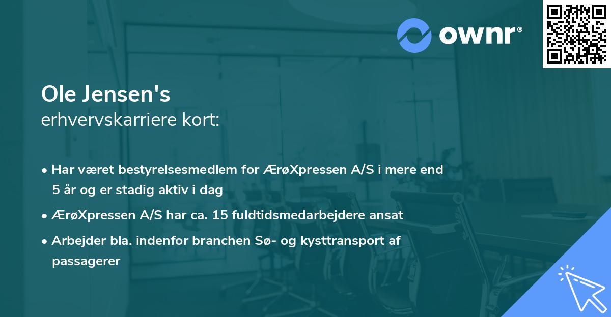 Ole Jensen's erhvervskarriere kort