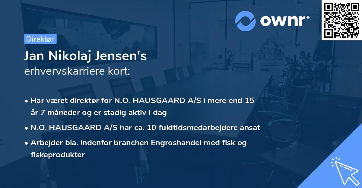 Jan Nikolaj Jensen's erhvervskarriere kort