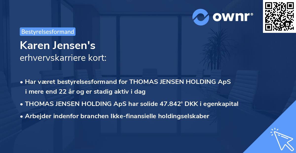 Karen Jensen's erhvervskarriere kort