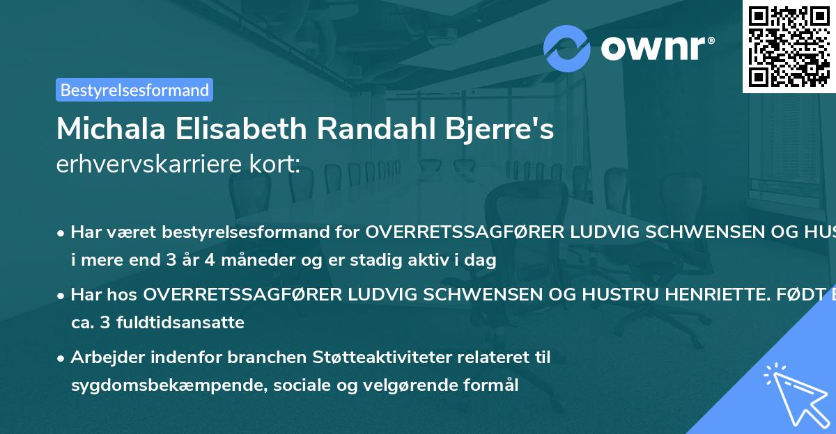 Michala Elisabeth Randahl Bjerre's erhvervskarriere kort
