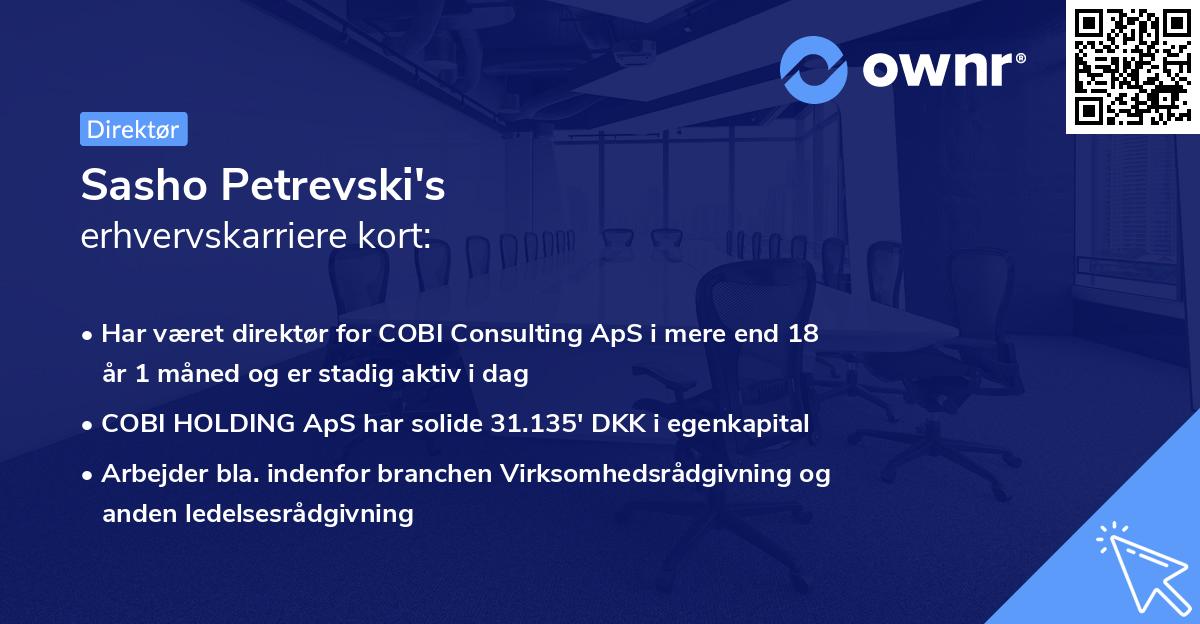 Sasho Petrevski's erhvervskarriere kort