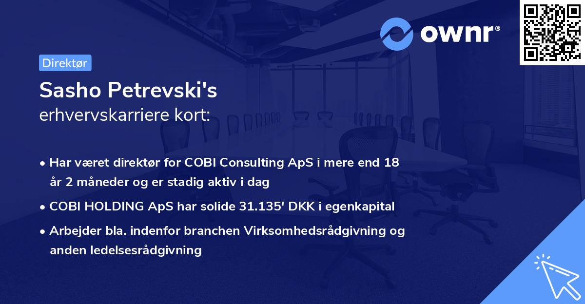 Sasho Petrevski's erhvervskarriere kort