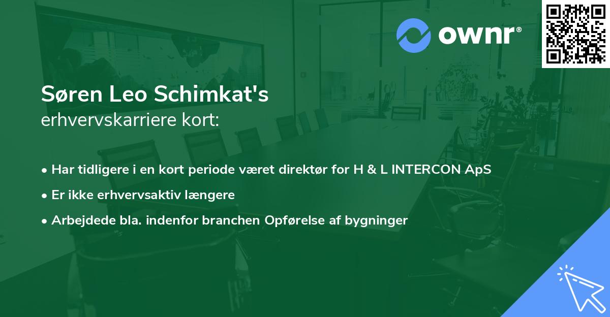 Søren Leo Schimkat's erhvervskarriere kort