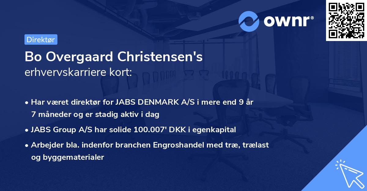 Bo Overgaard Christensen's erhvervskarriere kort