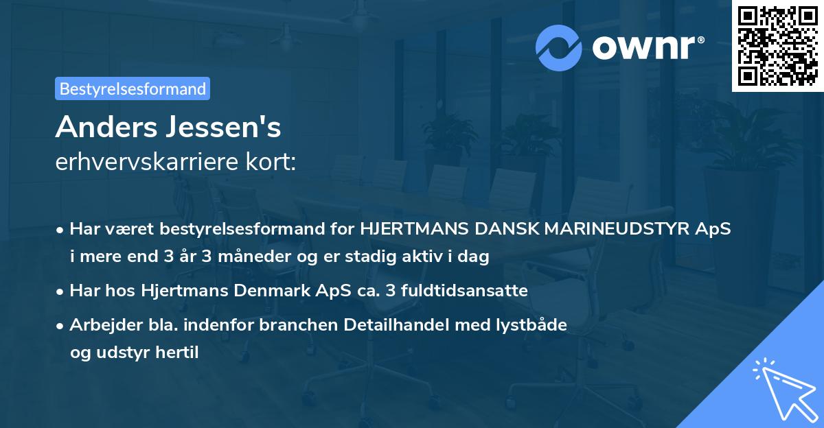 Anders Jessen's erhvervskarriere kort