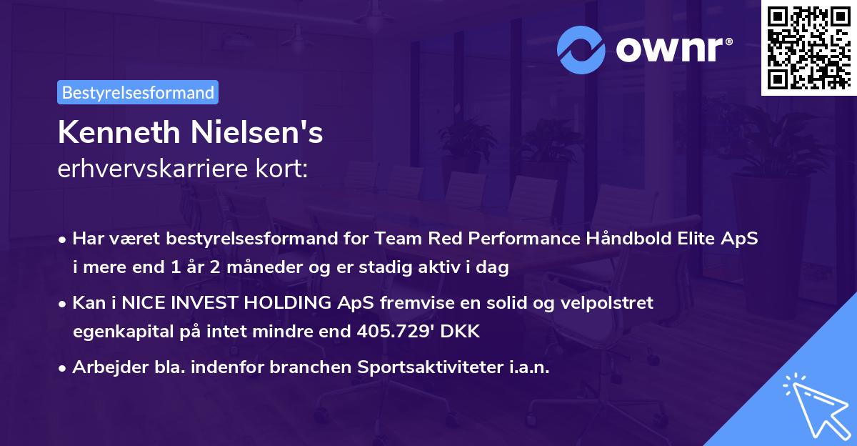 Kenneth Nielsen's erhvervskarriere kort