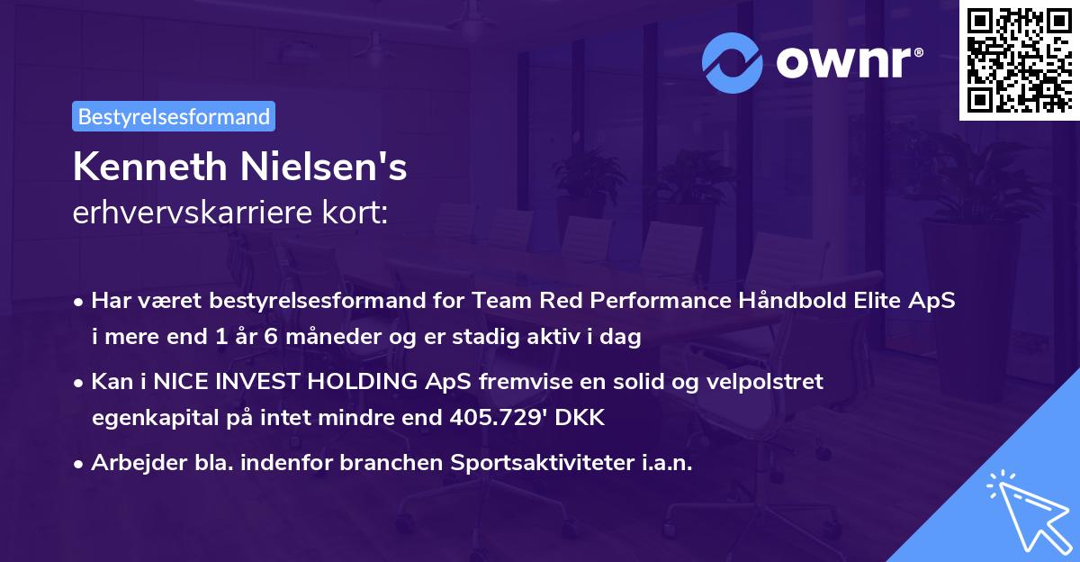 Kenneth Nielsen's erhvervskarriere kort