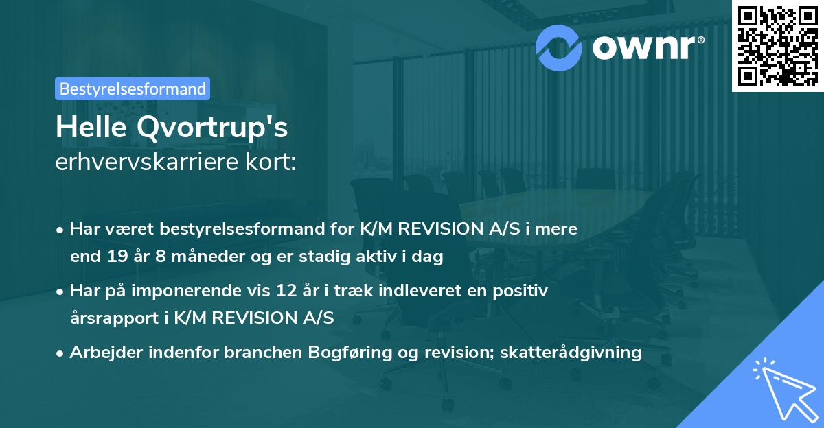 Helle Qvortrup's erhvervskarriere kort