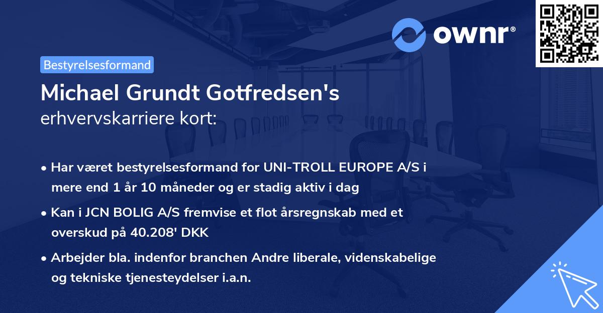 Michael Grundt Gotfredsen's erhvervskarriere kort