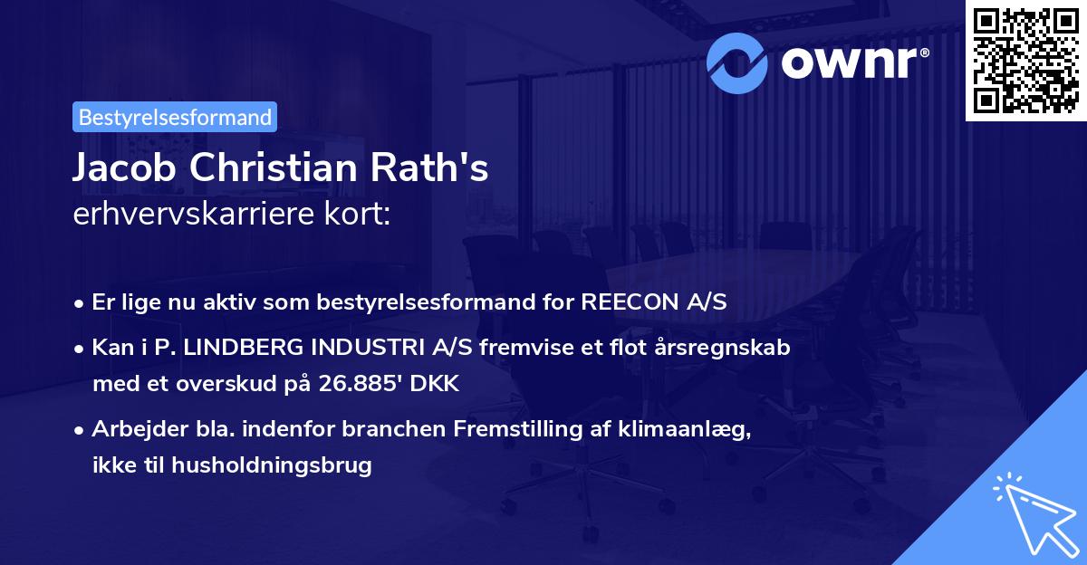 Jacob Christian Rath's erhvervskarriere kort