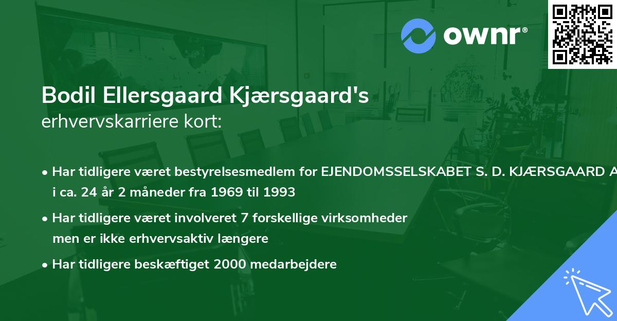 Bodil Ellersgaard Kjærsgaard's erhvervskarriere kort