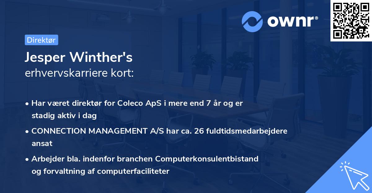 Jesper Winther's erhvervskarriere kort