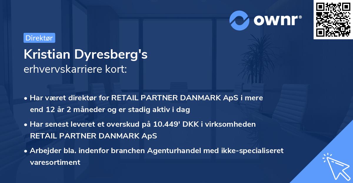 Kristian Dyresberg's erhvervskarriere kort