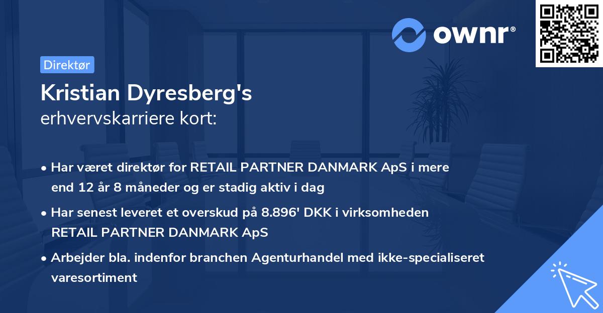 Kristian Dyresberg's erhvervskarriere kort
