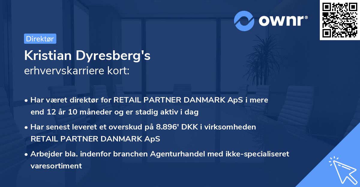 Kristian Dyresberg's erhvervskarriere kort