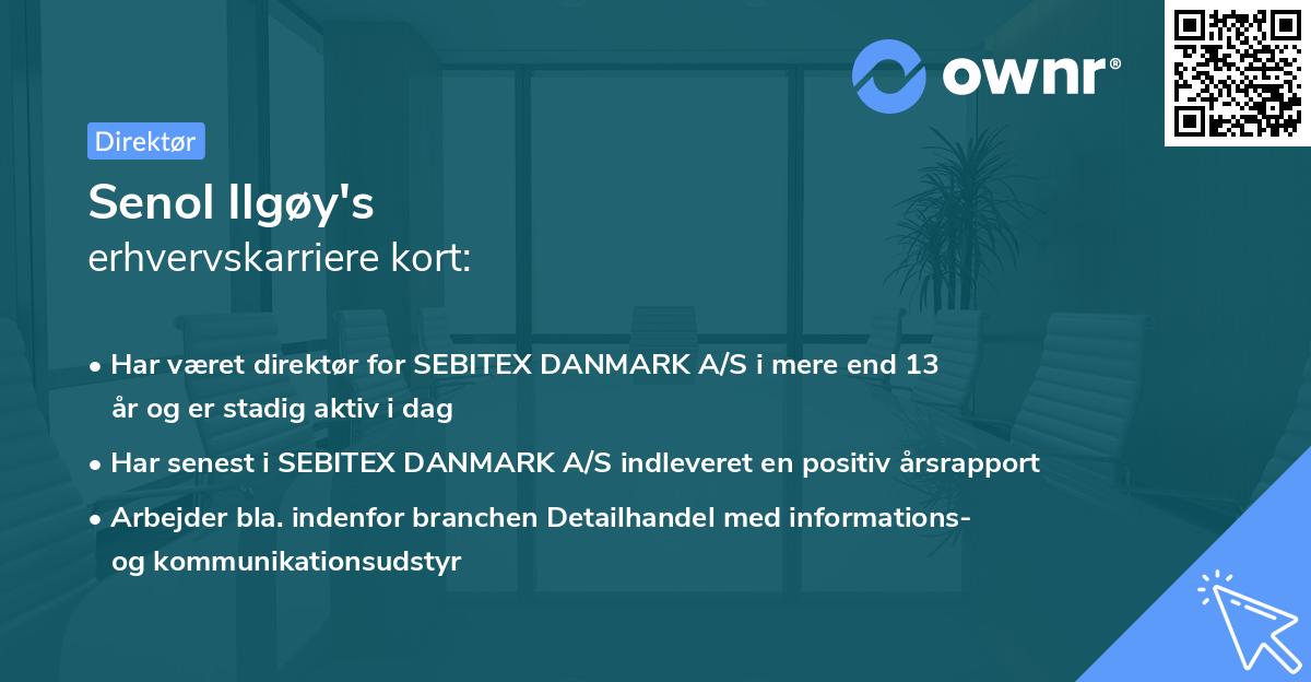 Senol Ilgøy's erhvervskarriere kort