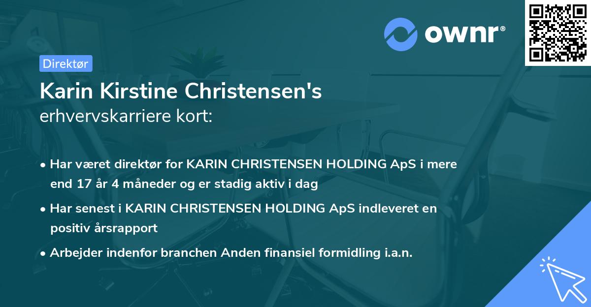 Karin Kirstine Christensen's erhvervskarriere kort