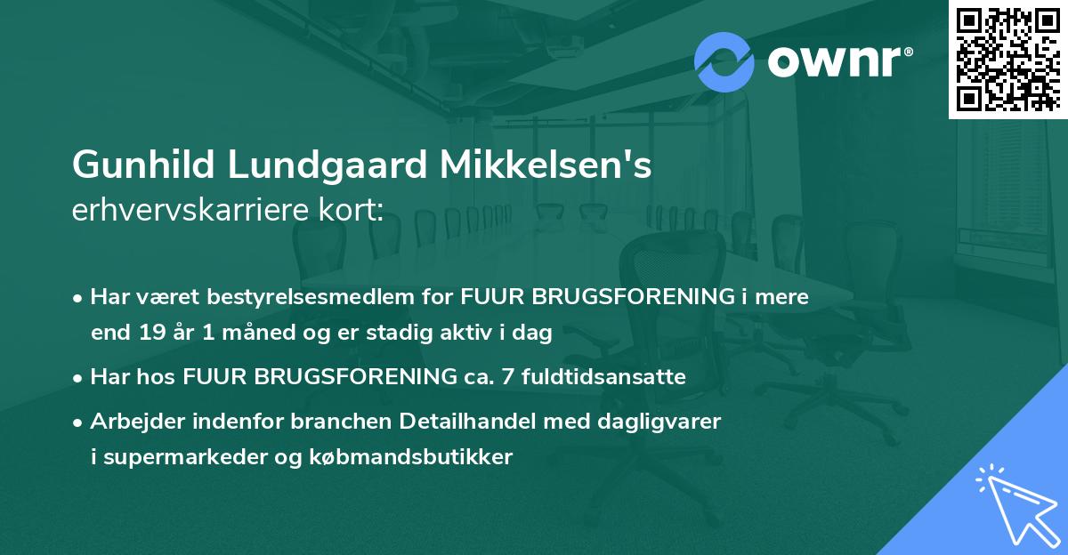 Gunhild Lundgaard Mikkelsen's erhvervskarriere kort