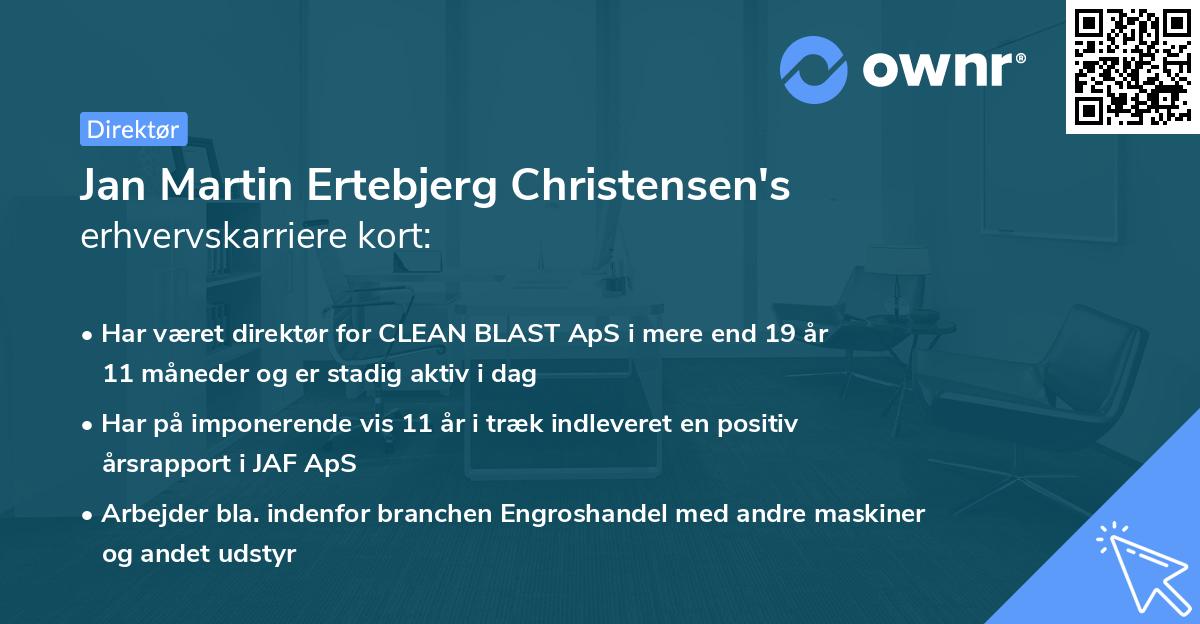 Jan Martin Ertebjerg Christensen's erhvervskarriere kort