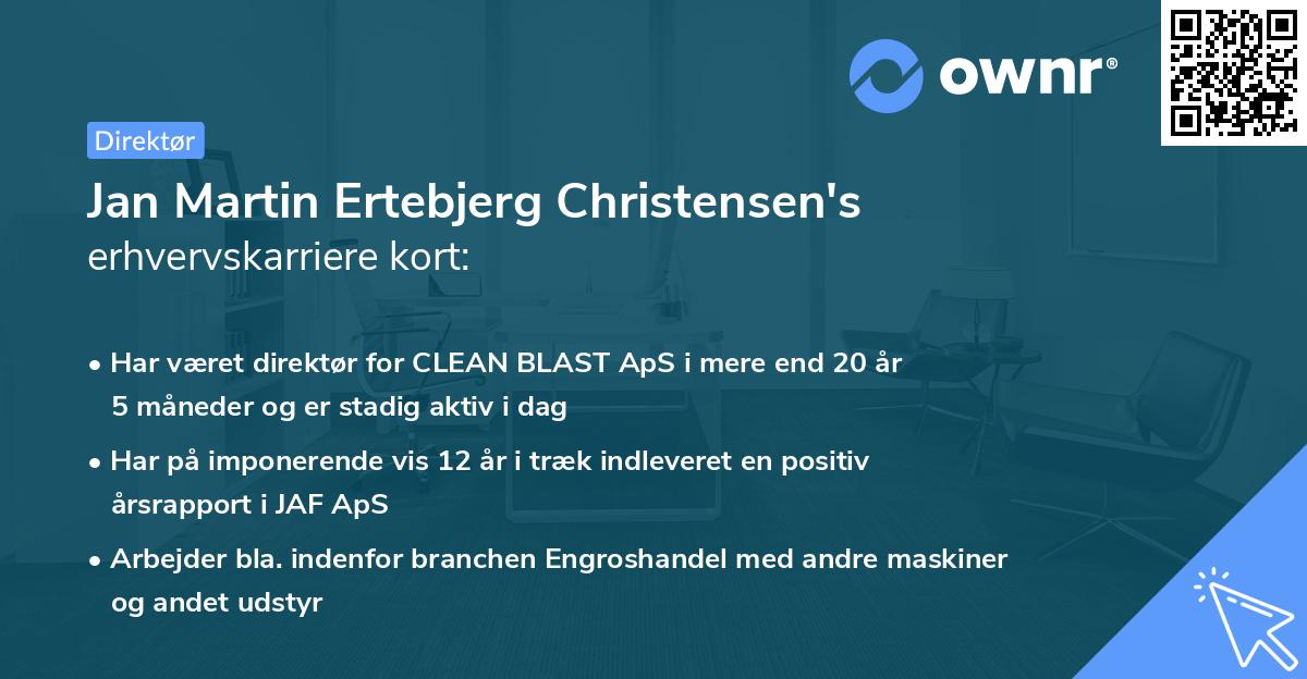 Jan Martin Ertebjerg Christensen's erhvervskarriere kort