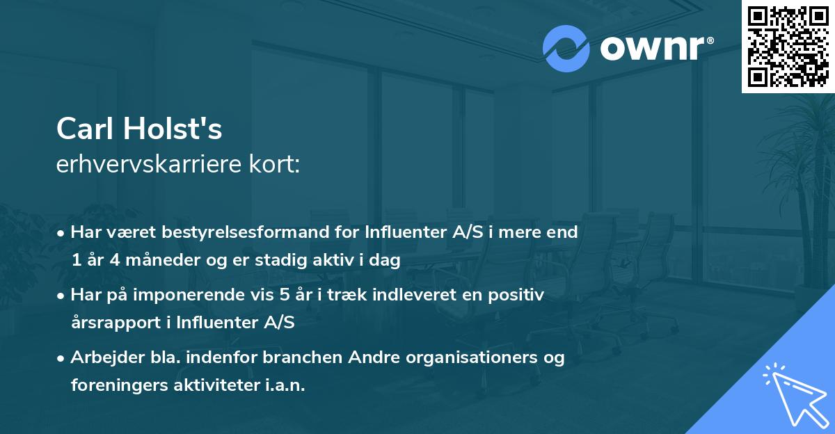 Carl Holst's erhvervskarriere kort