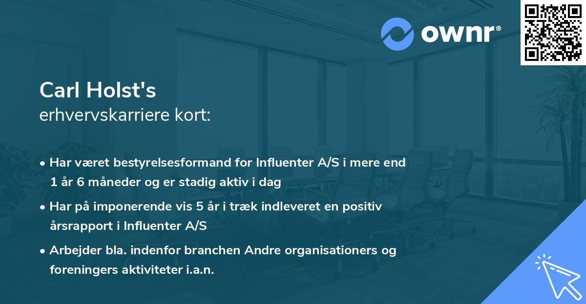 Carl Holst's erhvervskarriere kort
