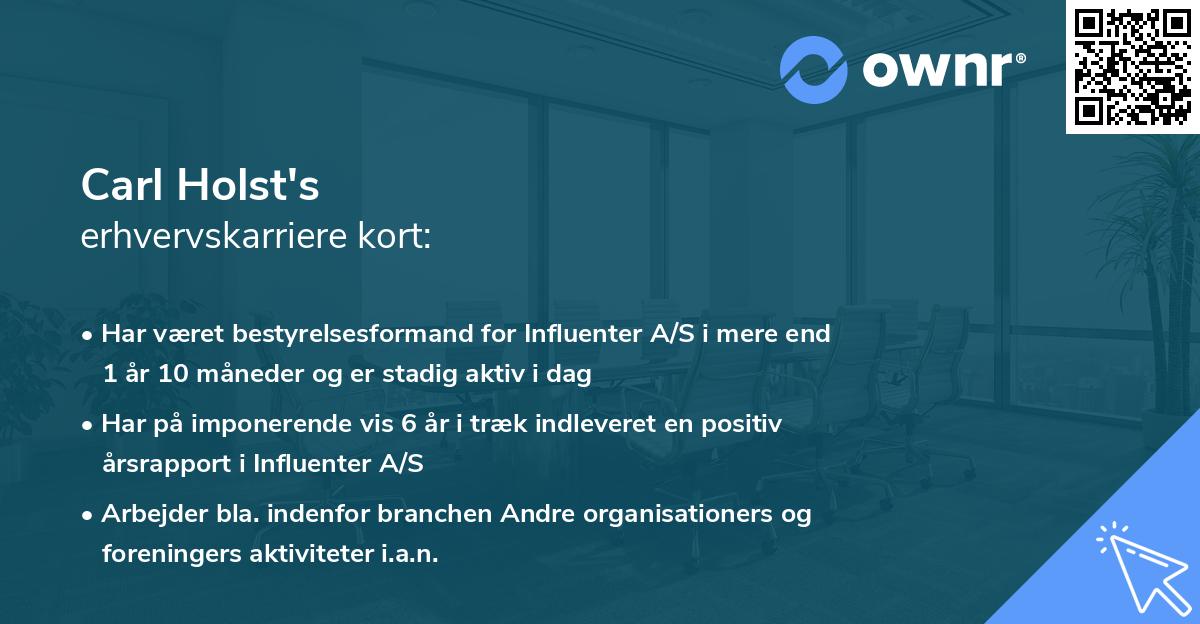 Carl Holst's erhvervskarriere kort