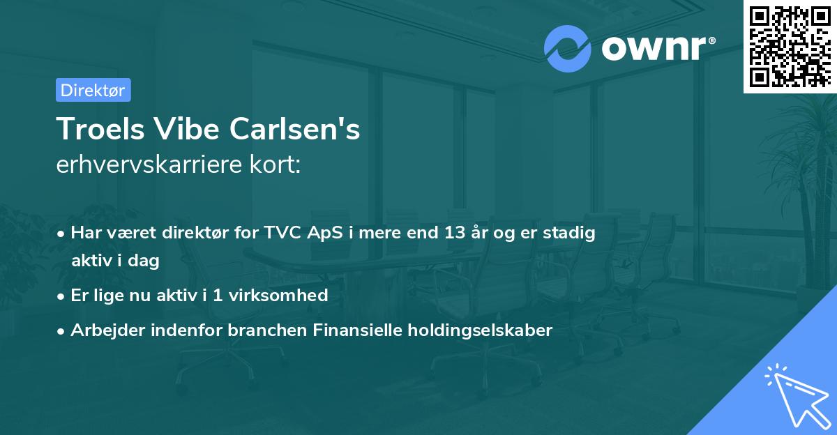 Troels Vibe Carlsen's erhvervskarriere kort