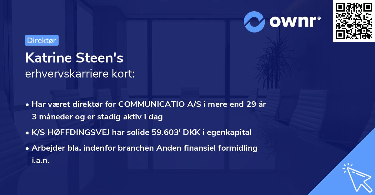 Katrine Steen's erhvervskarriere kort