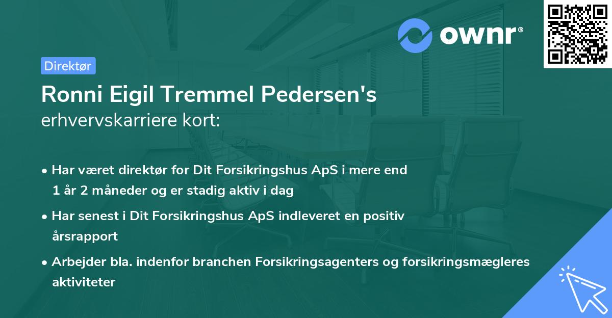 Ronni Eigil Tremmel Pedersen's erhvervskarriere kort